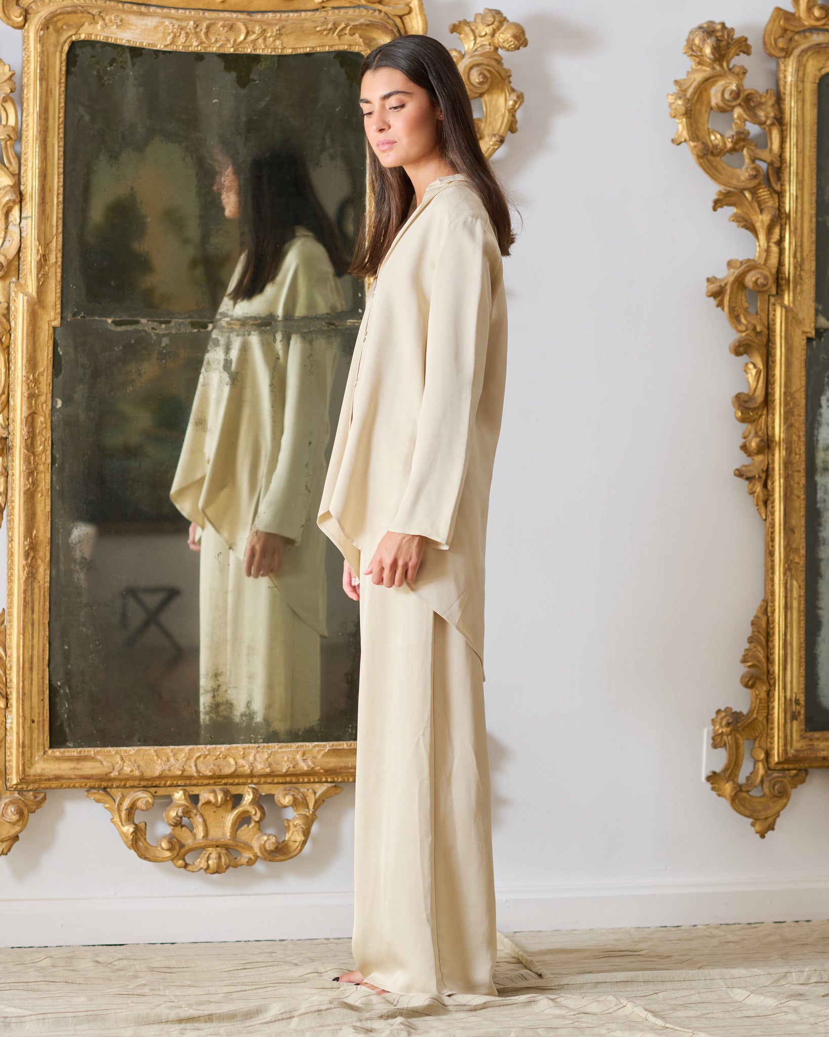 Pantalón Charlotte Sharkskin Beige