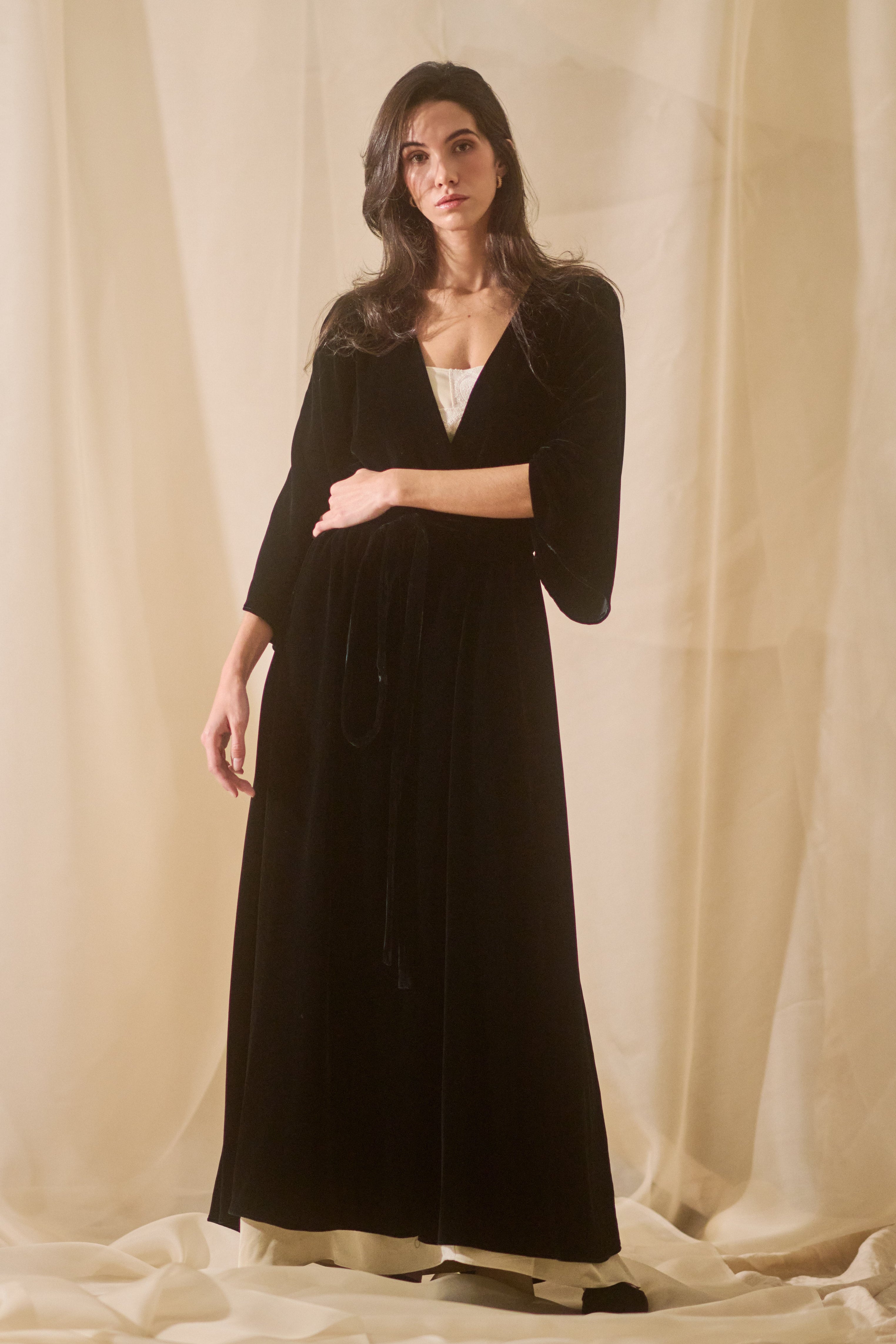 Jane Robe in Black Velvet