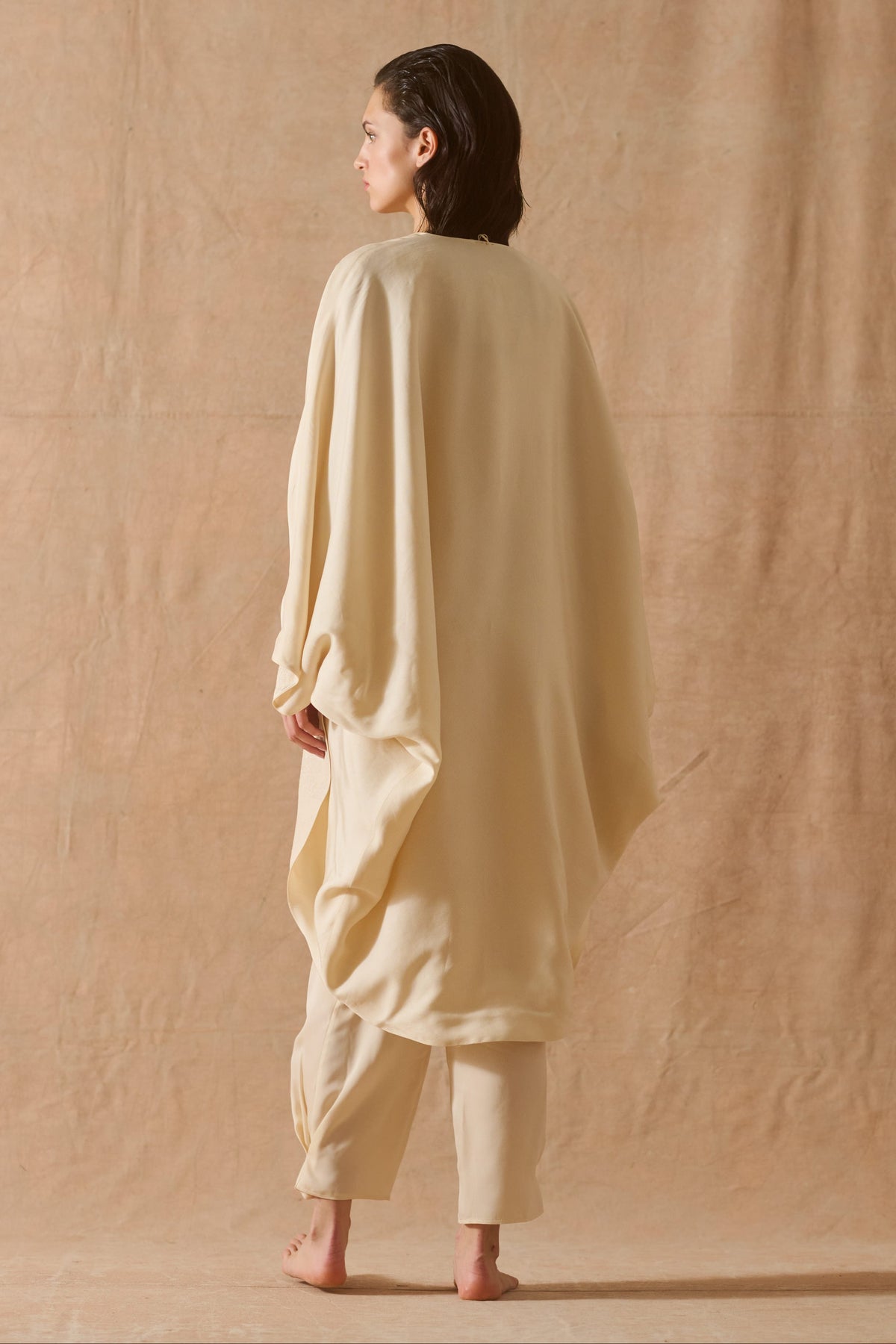 REVERSIBLE EMBROIDERED CUPRO/RAMIE ELOISE ROBE