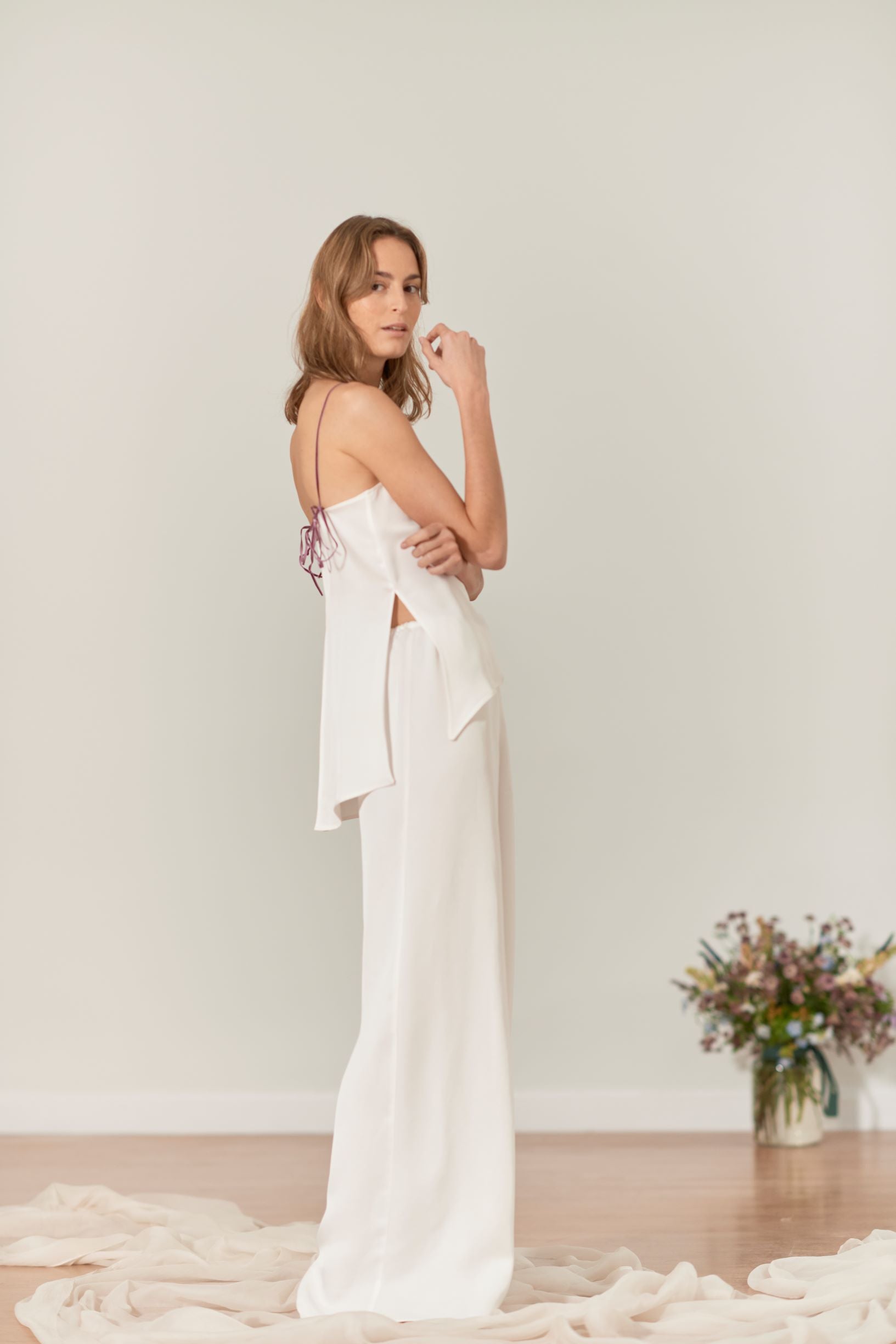Georgiana Top in Sharkskin