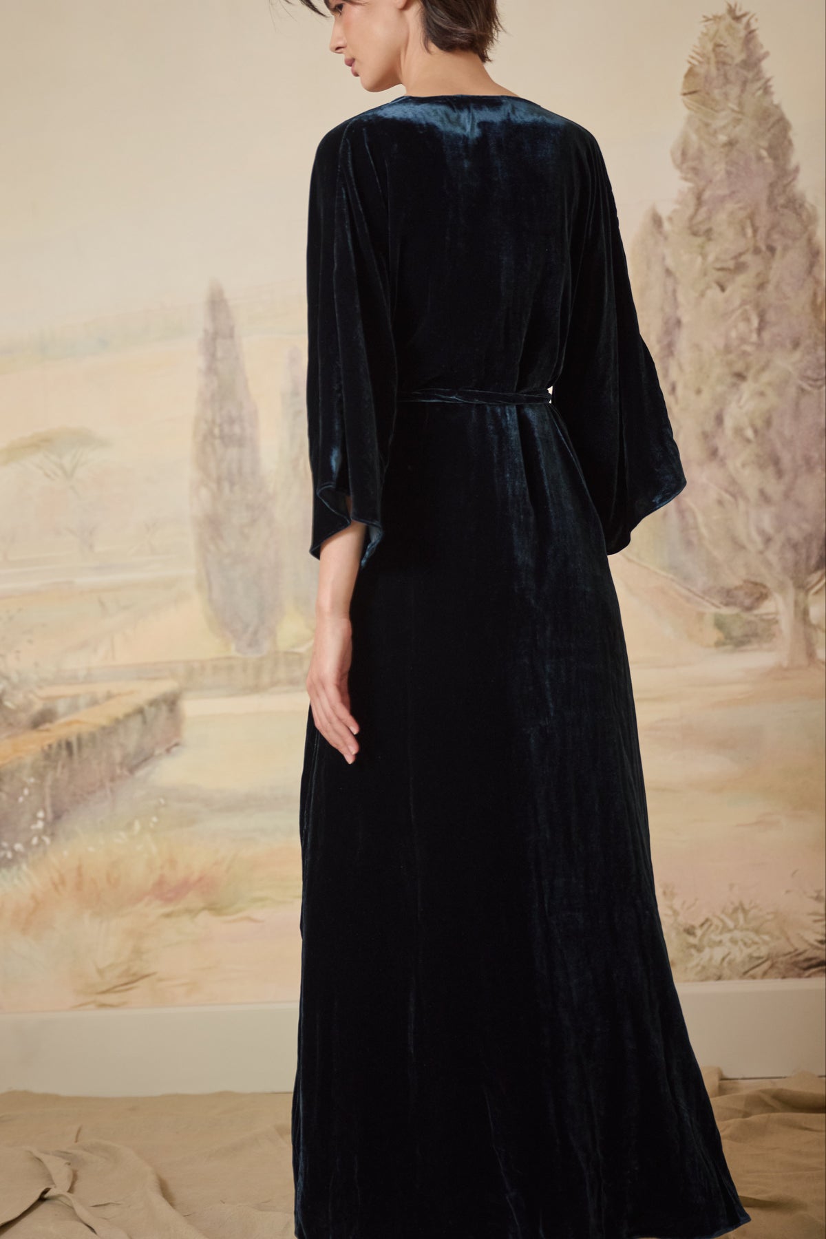 Jane Blue Velvet Robe