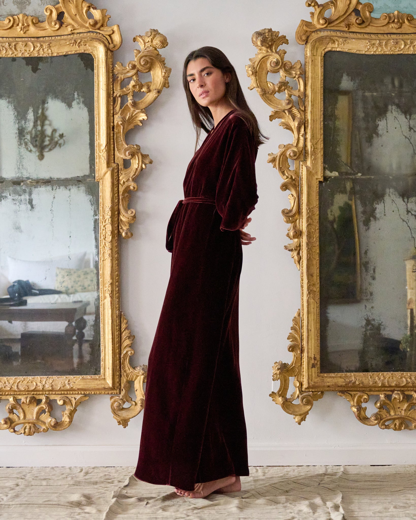 Bata Jane Terciopelo Borgoña