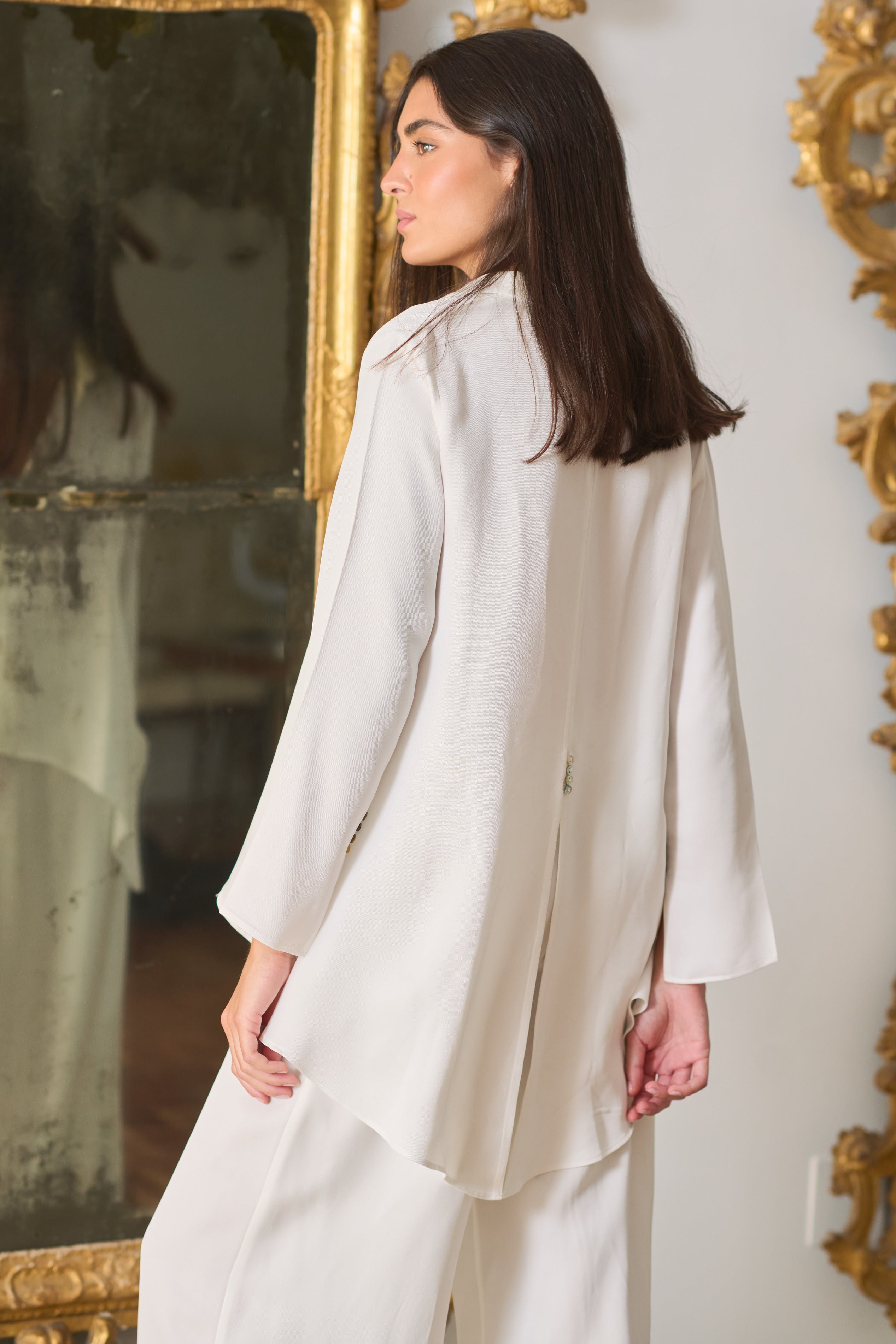 Camisa Charlotte Sharkskin Blanca
