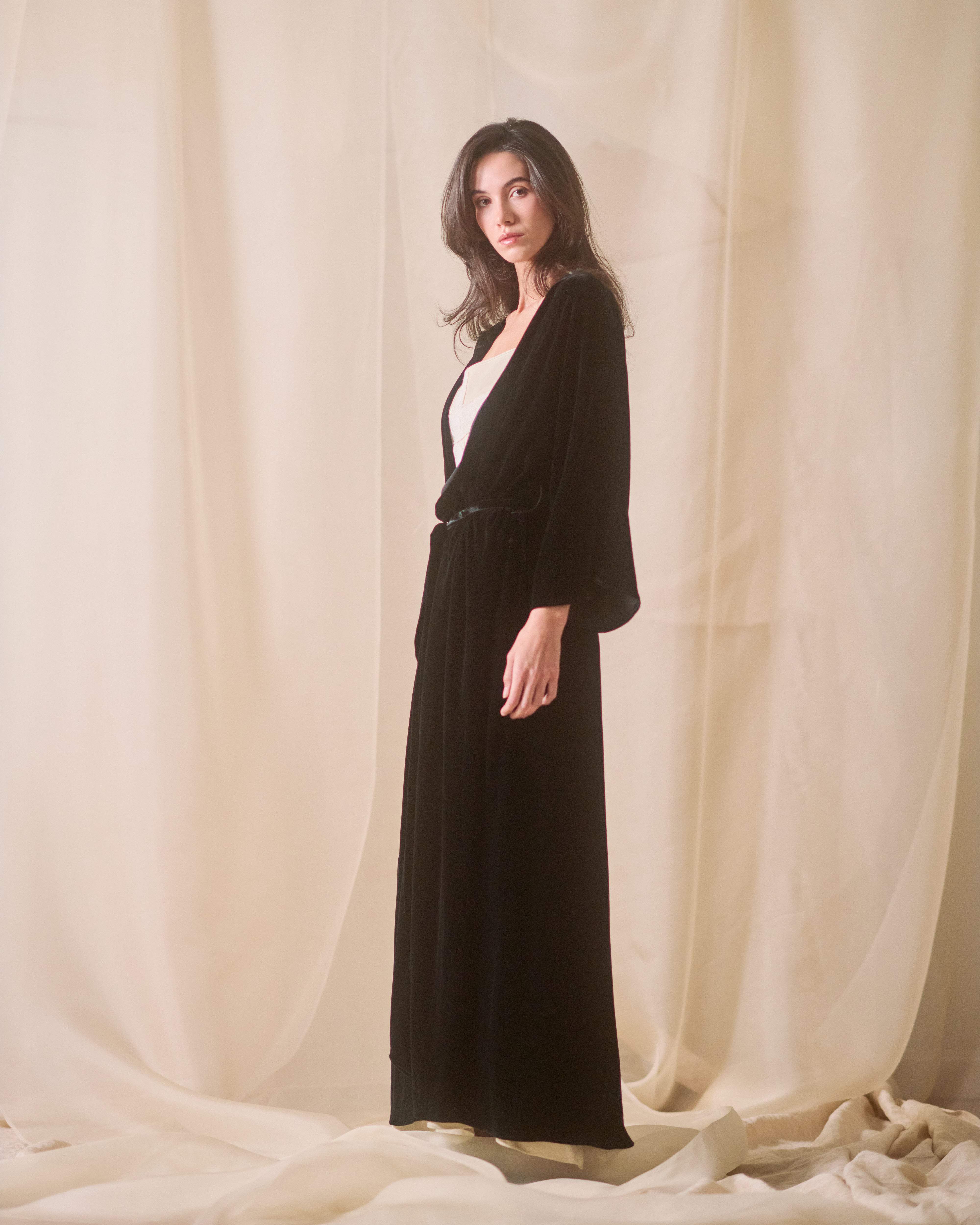 Jane Robe in Black Velvet