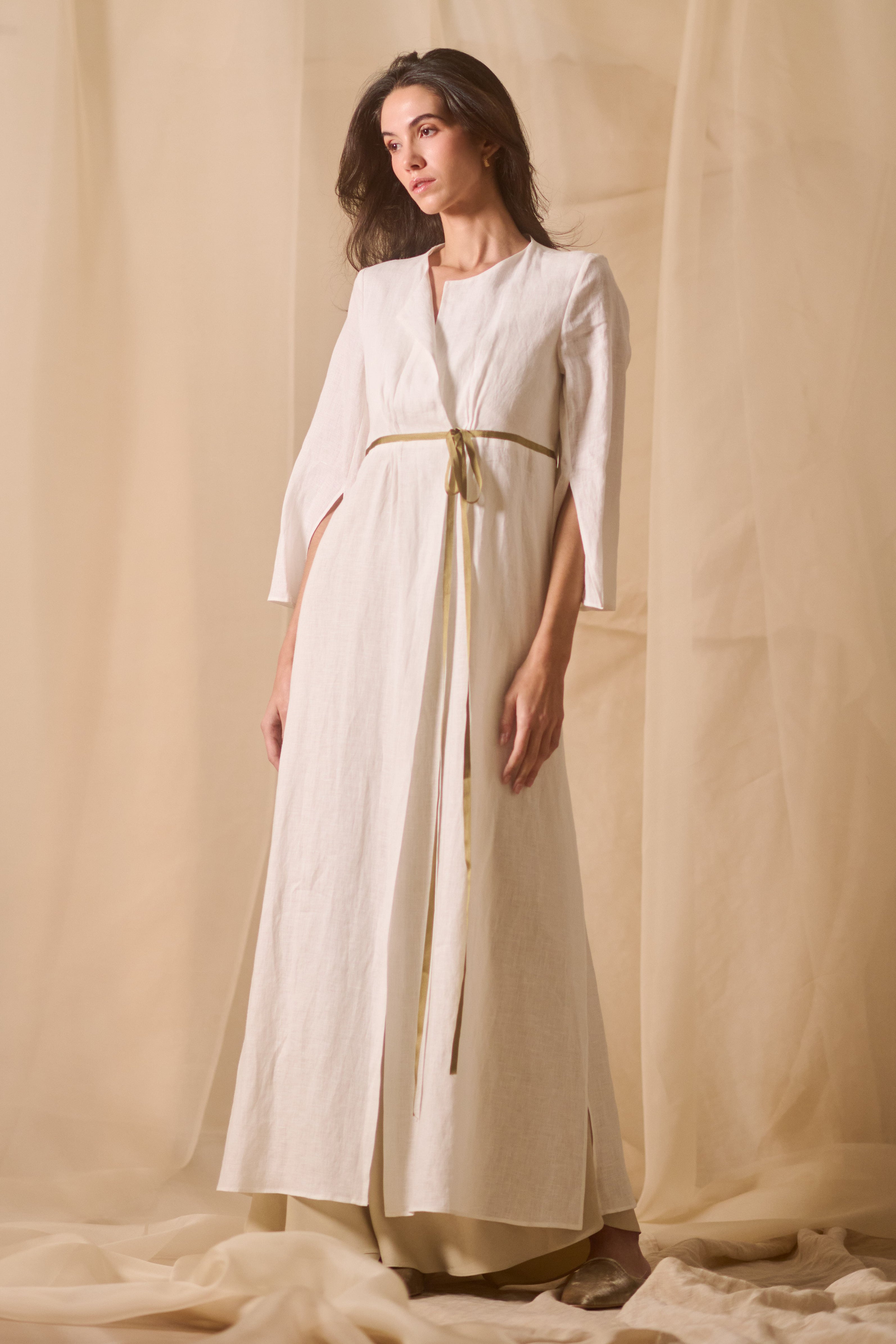 Pavlova Robe in Linen & Chiffon