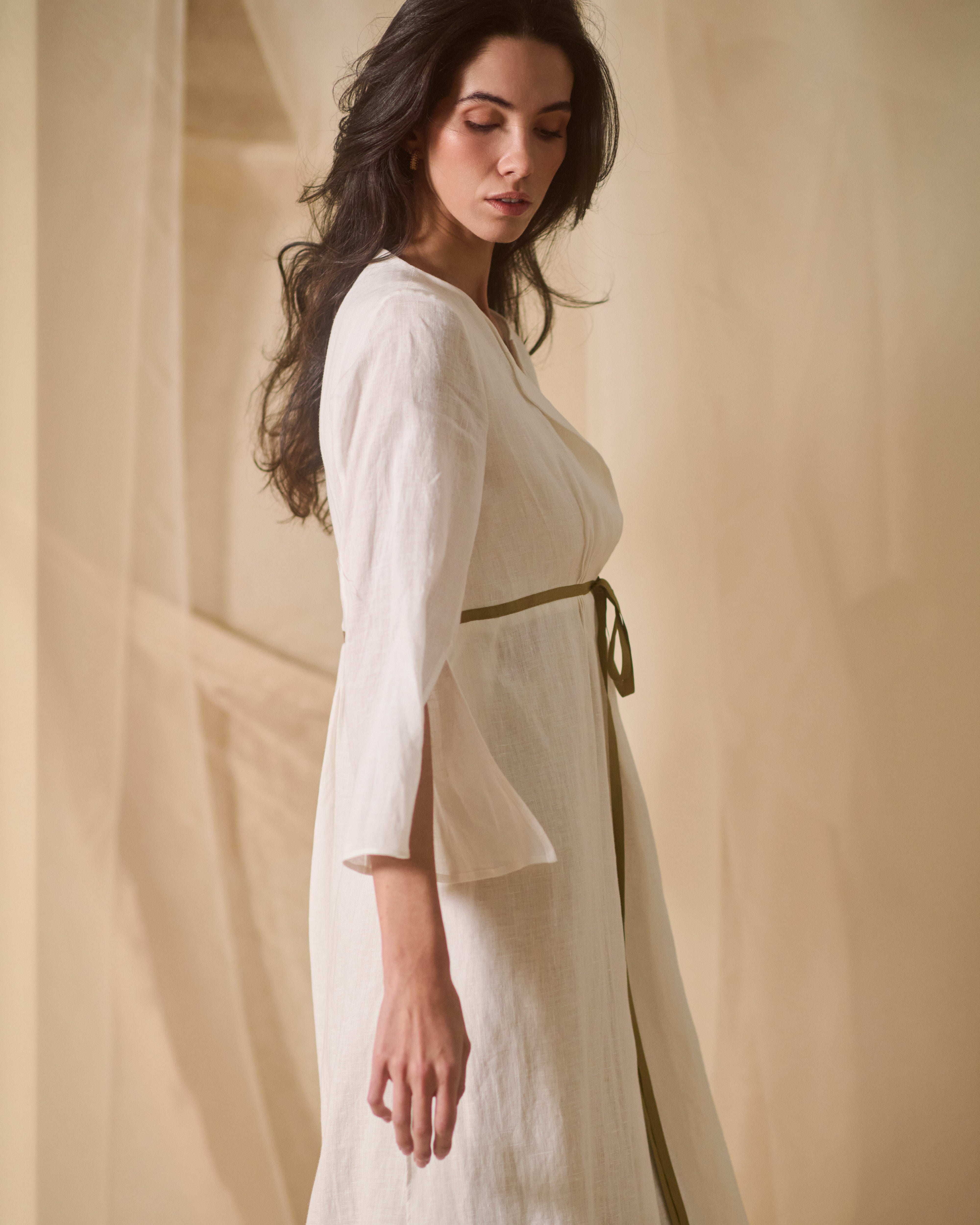 Pavlova Robe in Linen & Chiffon