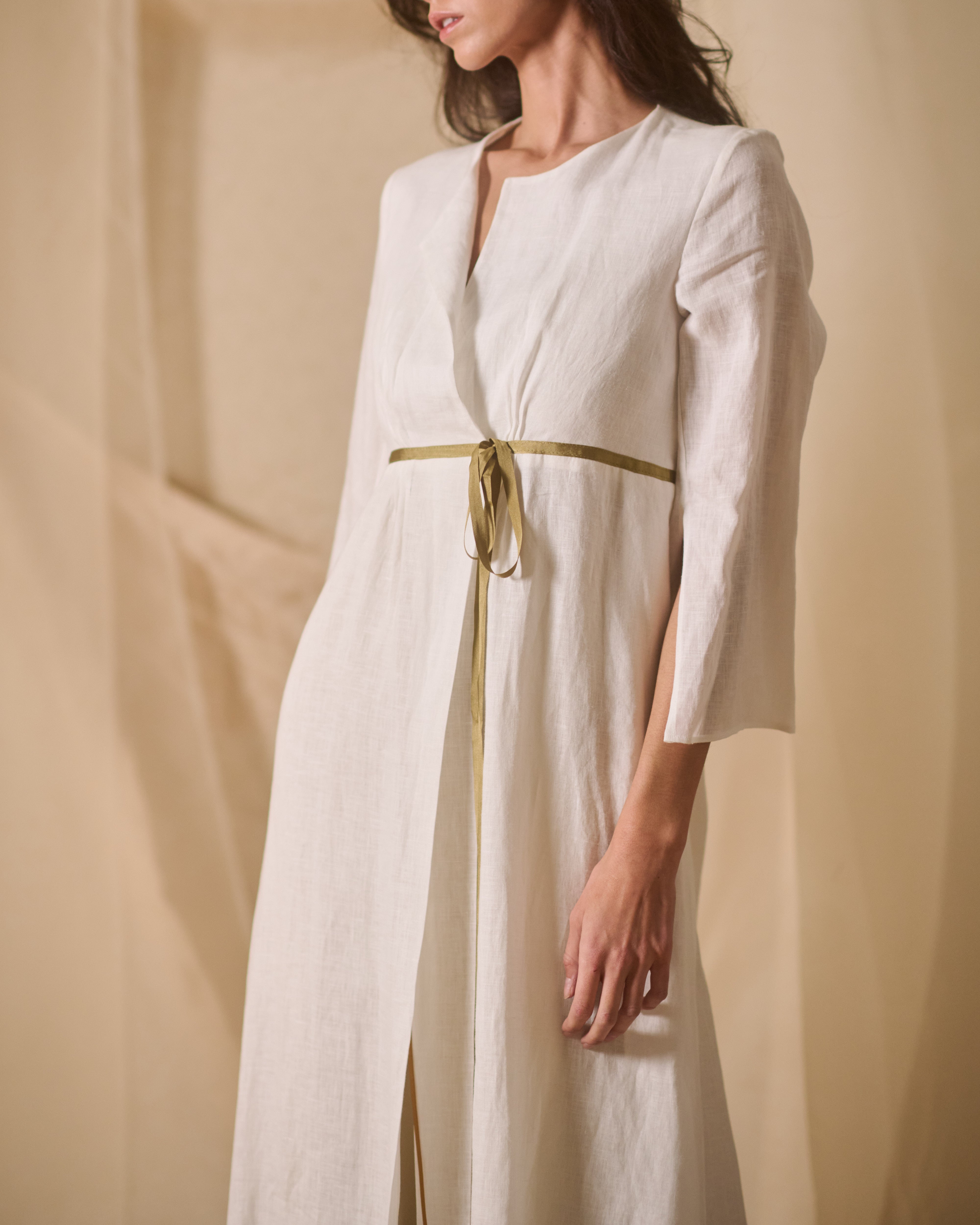 Pavlova Robe in Linen & Chiffon