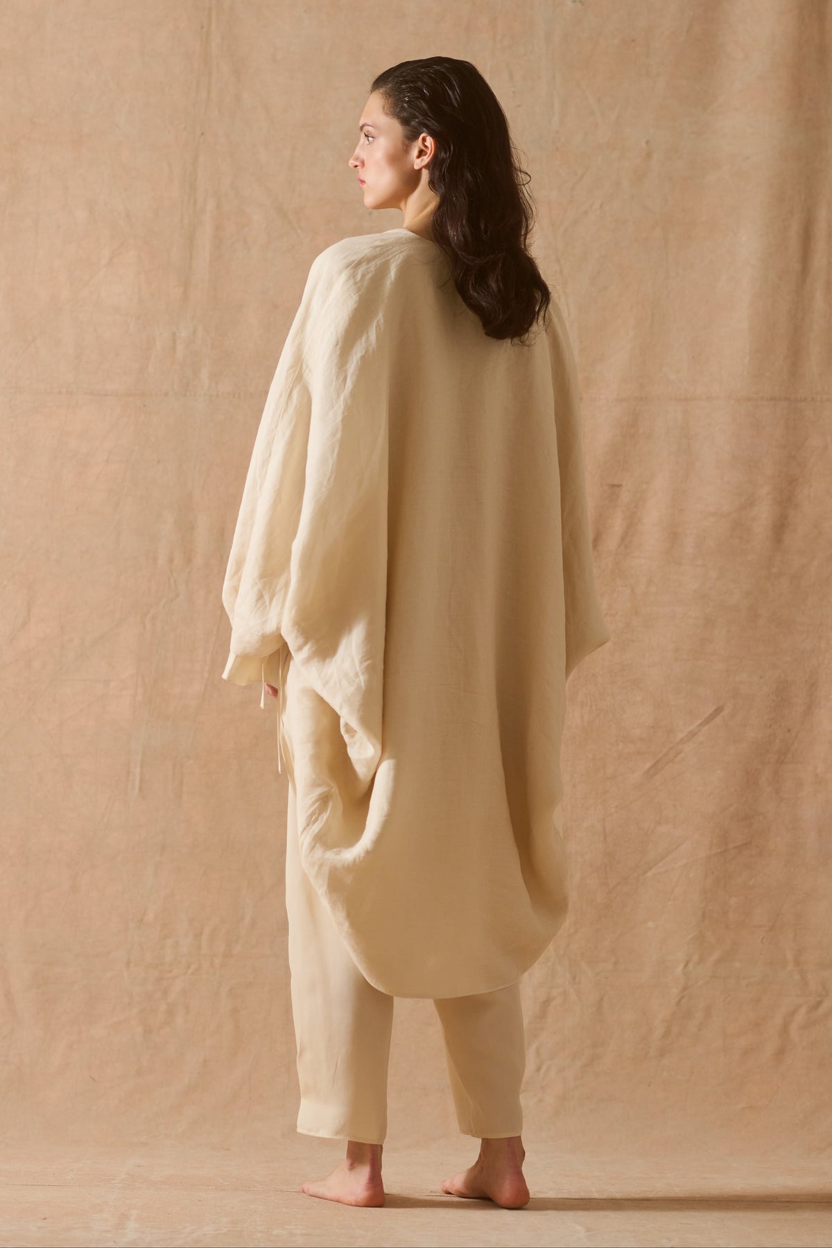 ELOISE REVERSIBLE CUPRO/RAMIE ROBE