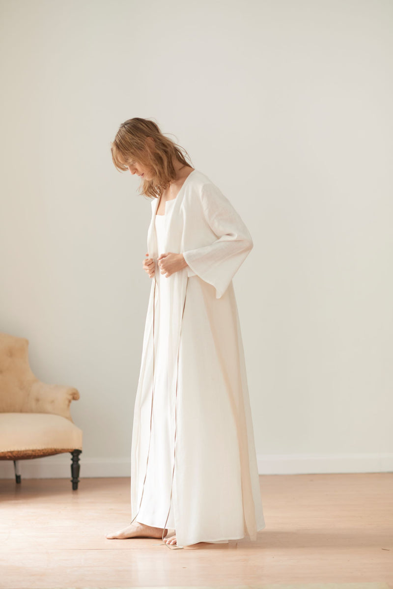 Pavlova Robe in Linen & Chiffon